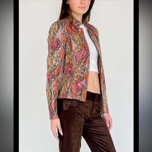Cache Gorgeous Faux Snakeskin Jacket size 10, runs small